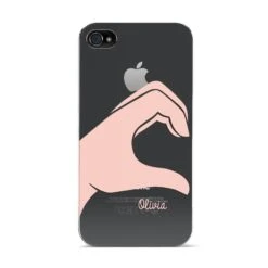 Left Hand In Half Heart With Name IPhone Case -Wrap & Case Store Left Hand in Half Heart with Name Apple iPhone 4s Case