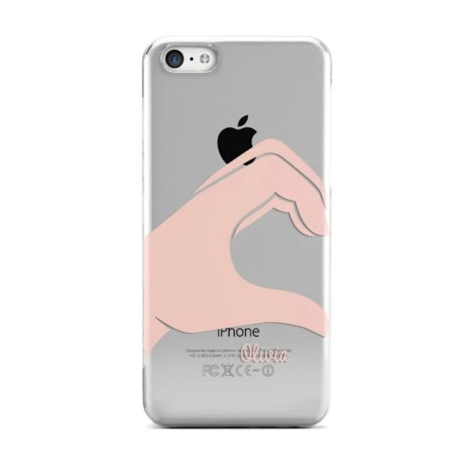 Left Hand In Half Heart With Name IPhone Case - Image 2