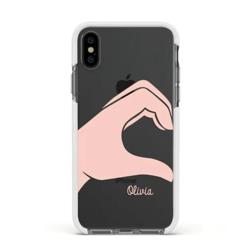 Left Hand In Half Heart With Name IPhone Case - Image 18