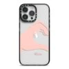 Left Hand In Half Heart With Name IPhone Case -Wrap & Case Store Left Hand in Half Heart with Name iPhone 14 Pro Max Black Impact Case on Silver phone