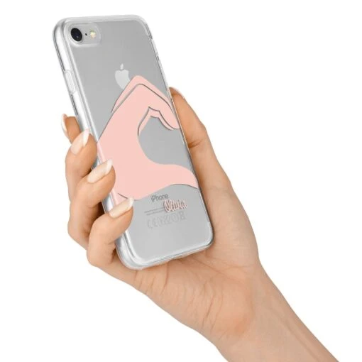 Left Hand In Half Heart With Name IPhone Case - Image 13