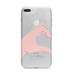 Left Hand In Half Heart With Name IPhone Case -Wrap & Case Store Left Hand in Half Heart with Name iPhone 7 Plus Bumper Case on Silver iPhone