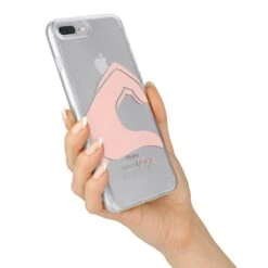 Left Hand In Half Heart With Name IPhone Case -Wrap & Case Store Left Hand in Half Heart with Name iPhone 7 Plus Bumper Case on Silver iPhone Alternative Image