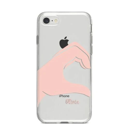 Left Hand In Half Heart With Name IPhone Case - Image 8