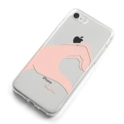 Left Hand In Half Heart With Name IPhone Case -Wrap & Case Store Left Hand in Half Heart with Name iPhone 8 Bumper Case on Silver iPhone Alternative Image