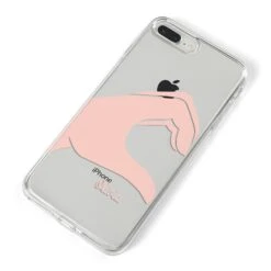 Left Hand In Half Heart With Name IPhone Case -Wrap & Case Store Left Hand in Half Heart with Name iPhone 8 Plus Bumper Case on Silver iPhone Alternative Image