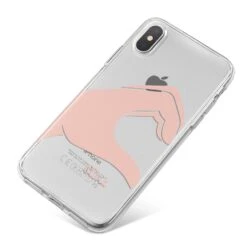 Left Hand In Half Heart With Name IPhone Case -Wrap & Case Store Left Hand in Half Heart with Name iPhone X Bumper Case on Silver iPhone