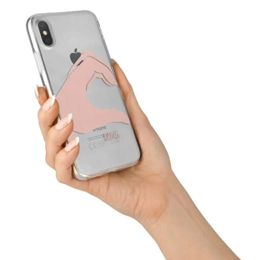 Left Hand In Half Heart With Name IPhone Case - Image 6