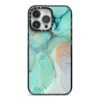 Marble Pattern IPhone Case -Wrap & Case Store Marble Pattern iPhone 14 Pro Max Black Impact Case on Silver phone