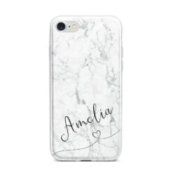 Marble With Custom Name IPhone Case -Wrap & Case Store Marble with Custom Name iPhone 7 Bumper Case on Silver iPhone