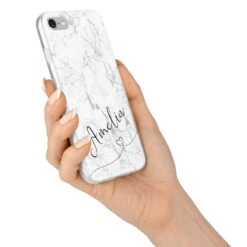 Marble With Custom Name IPhone Case -Wrap & Case Store Marble with Custom Name iPhone 7 Bumper Case on Silver iPhone Alternative Image