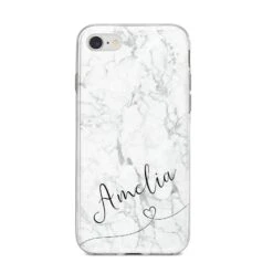 Marble With Custom Name IPhone Case -Wrap & Case Store Marble with Custom Name iPhone 8 Bumper Case on Silver iPhone