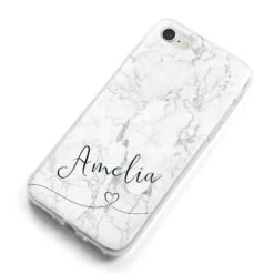 Marble With Custom Name IPhone Case -Wrap & Case Store Marble with Custom Name iPhone 8 Bumper Case on Silver iPhone Alternative Image
