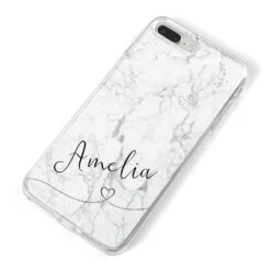 Marble With Custom Name IPhone Case -Wrap & Case Store Marble with Custom Name iPhone 8 Plus Bumper Case on Silver iPhone Alternative Image