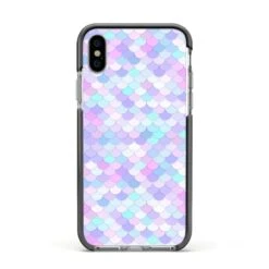Mermaid IPhone Case -Wrap & Case Store Mermaid Apple iPhone Xs Impact Case Black Edge on Silver Phone