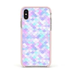 Mermaid IPhone Case -Wrap & Case Store Mermaid Apple iPhone Xs Impact Case Pink Edge on Gold Phone
