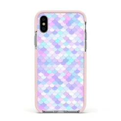 Mermaid IPhone Case -Wrap & Case Store Mermaid Apple iPhone Xs Impact Case Pink Edge on Silver Phone