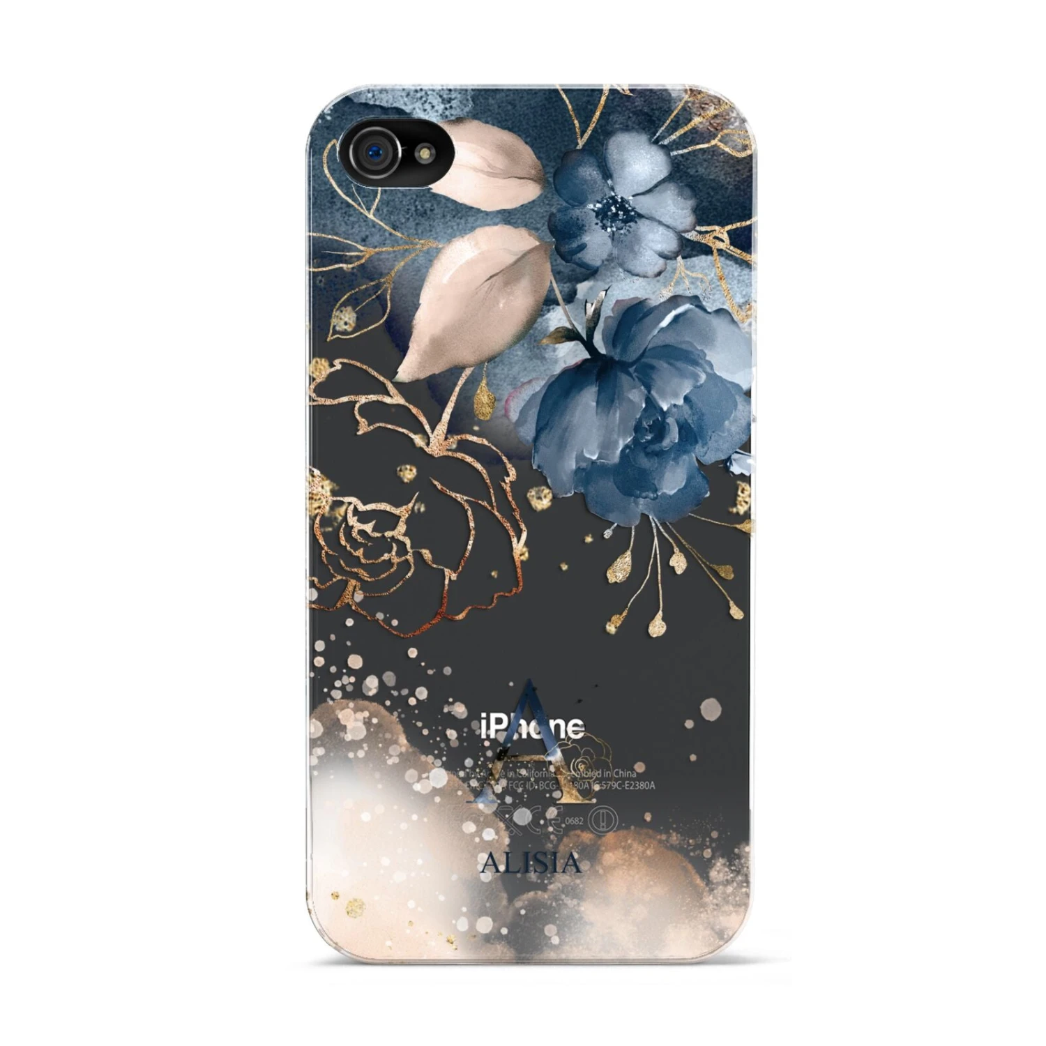 Monogrammed Watercolour Flower Elements IPhone Case - Image 4