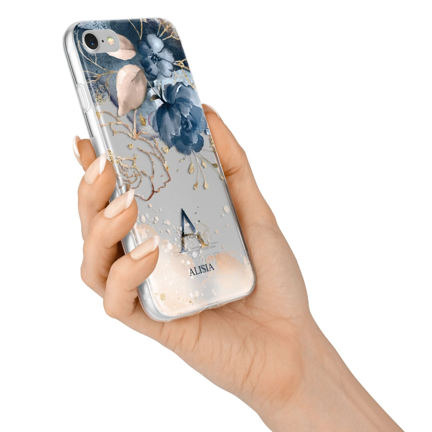 Monogrammed Watercolour Flower Elements IPhone Case - Image 13