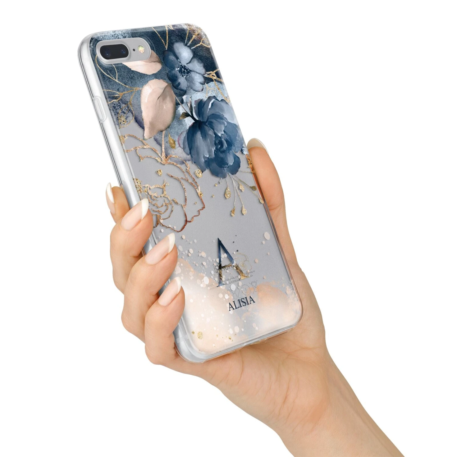 Monogrammed Watercolour Flower Elements IPhone Case - Image 15