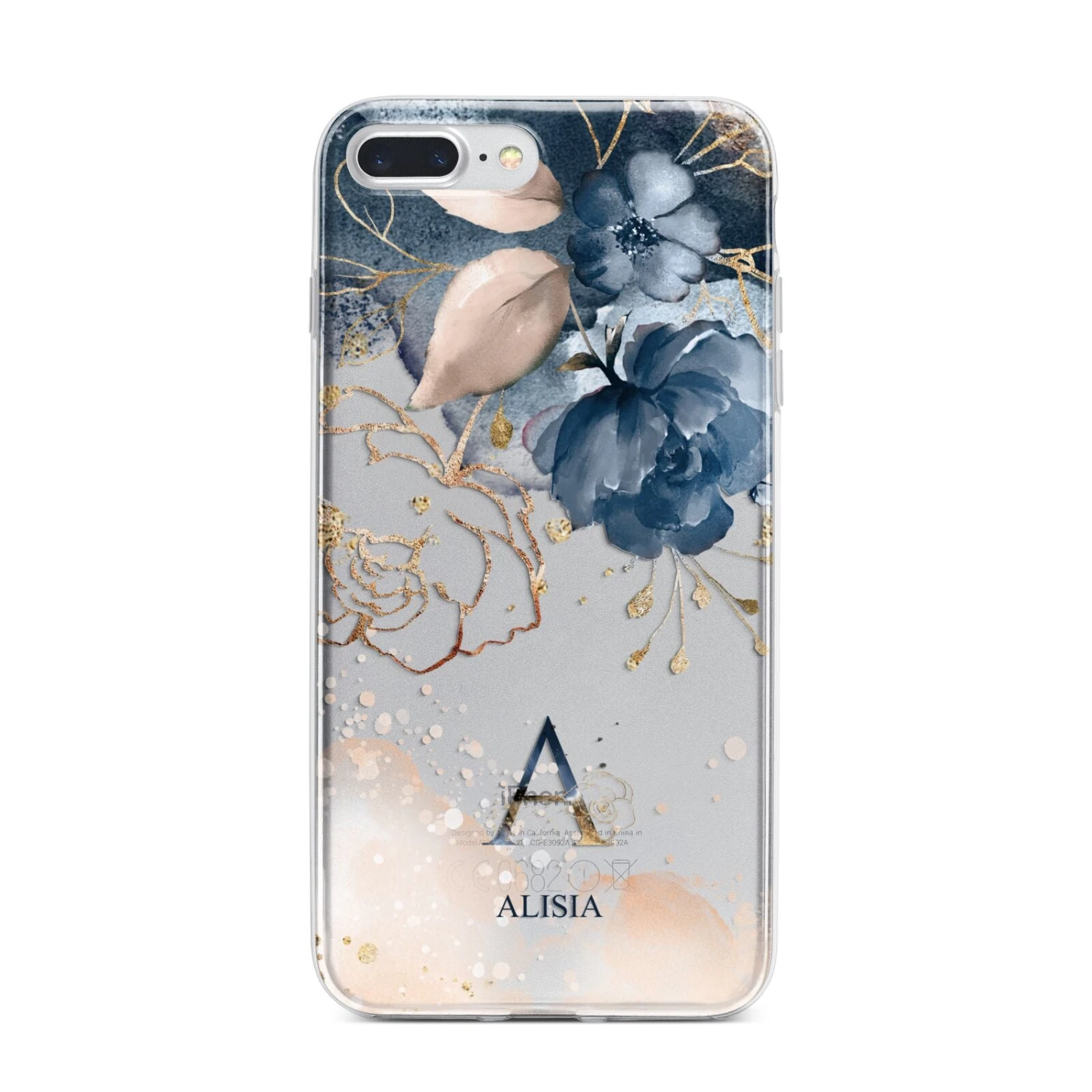 Monogrammed Watercolour Flower Elements IPhone Case - Image 14