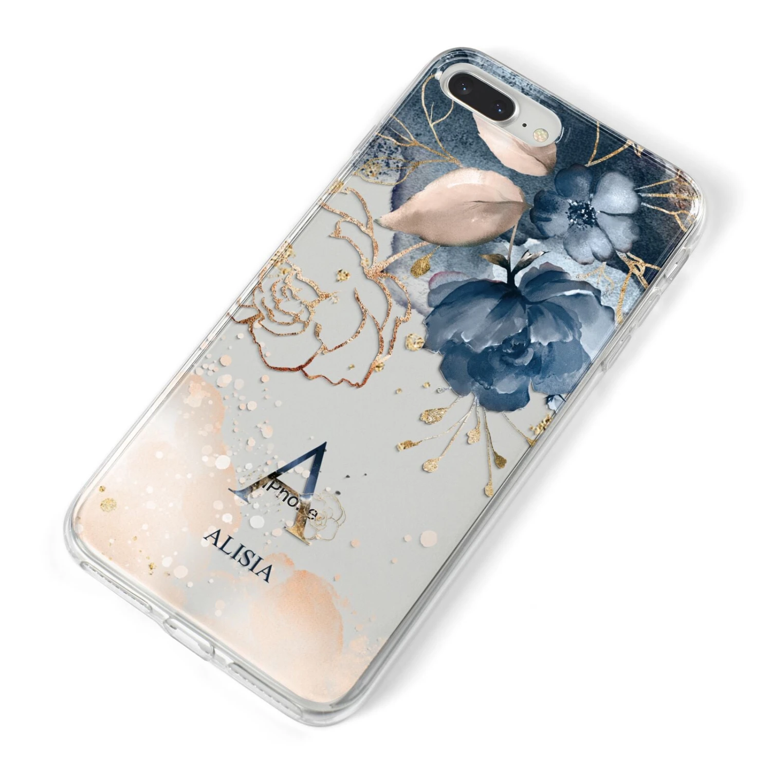 Monogrammed Watercolour Flower Elements IPhone Case - Image 11