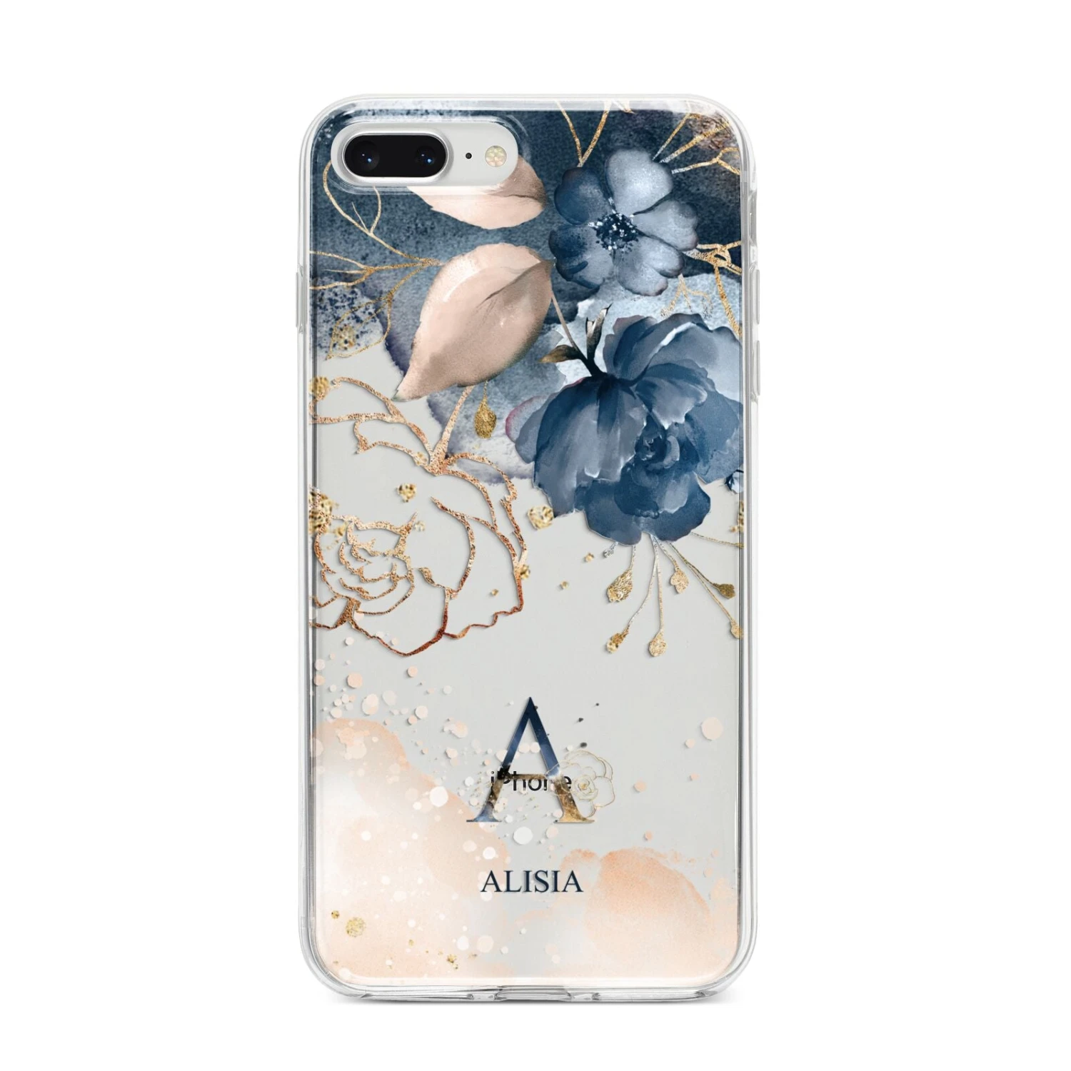 Monogrammed Watercolour Flower Elements IPhone Case - Image 10