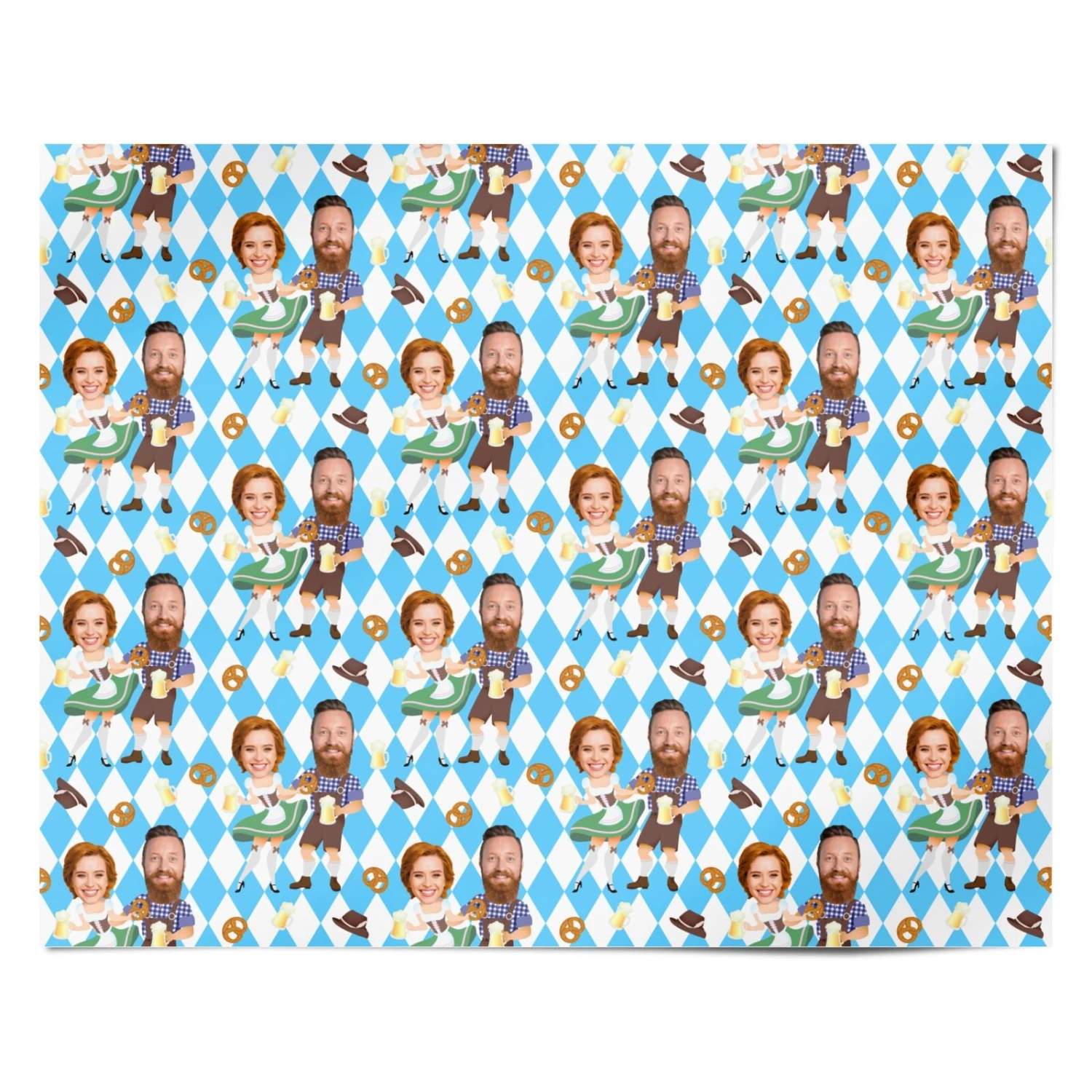 Oktoberfest Personalised Couples Face Wrapping Paper - Image 4