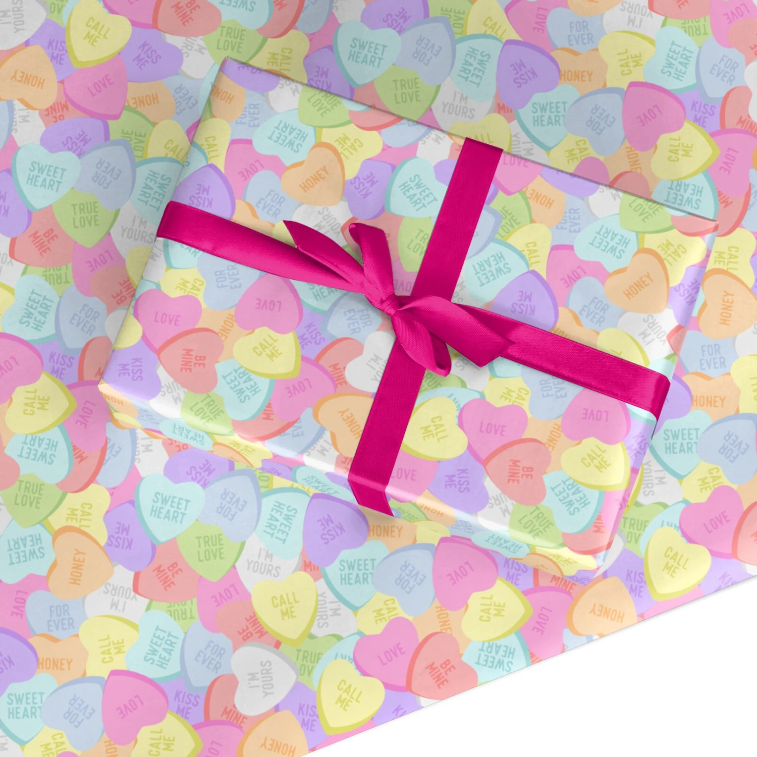 Pastel Candy Hearts Wrapping Paper
