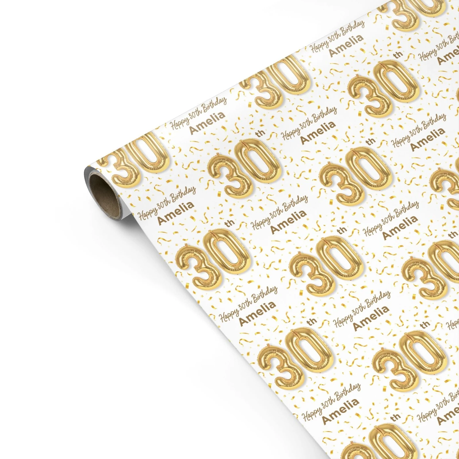 Personalised 30th Birthday Wrapping Paper - Image 2