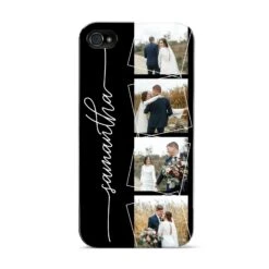 Personalised 4 Photo Couple Name IPhone Case -Wrap & Case Store Personalised 4 Photo Couple Name Apple iPhone 4s Case