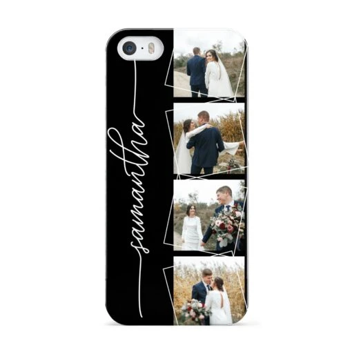 Personalised 4 Photo Couple Name IPhone Case - Image 3