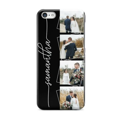 Personalised 4 Photo Couple Name IPhone Case - Image 2