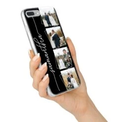 Personalised 4 Photo Couple Name IPhone Case -Wrap & Case Store Personalised 4 Photo Couple Name iPhone 7 Plus Bumper Case on Silver iPhone Alternative Image