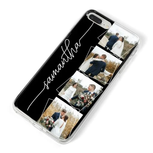 Personalised 4 Photo Couple Name IPhone Case - Image 11