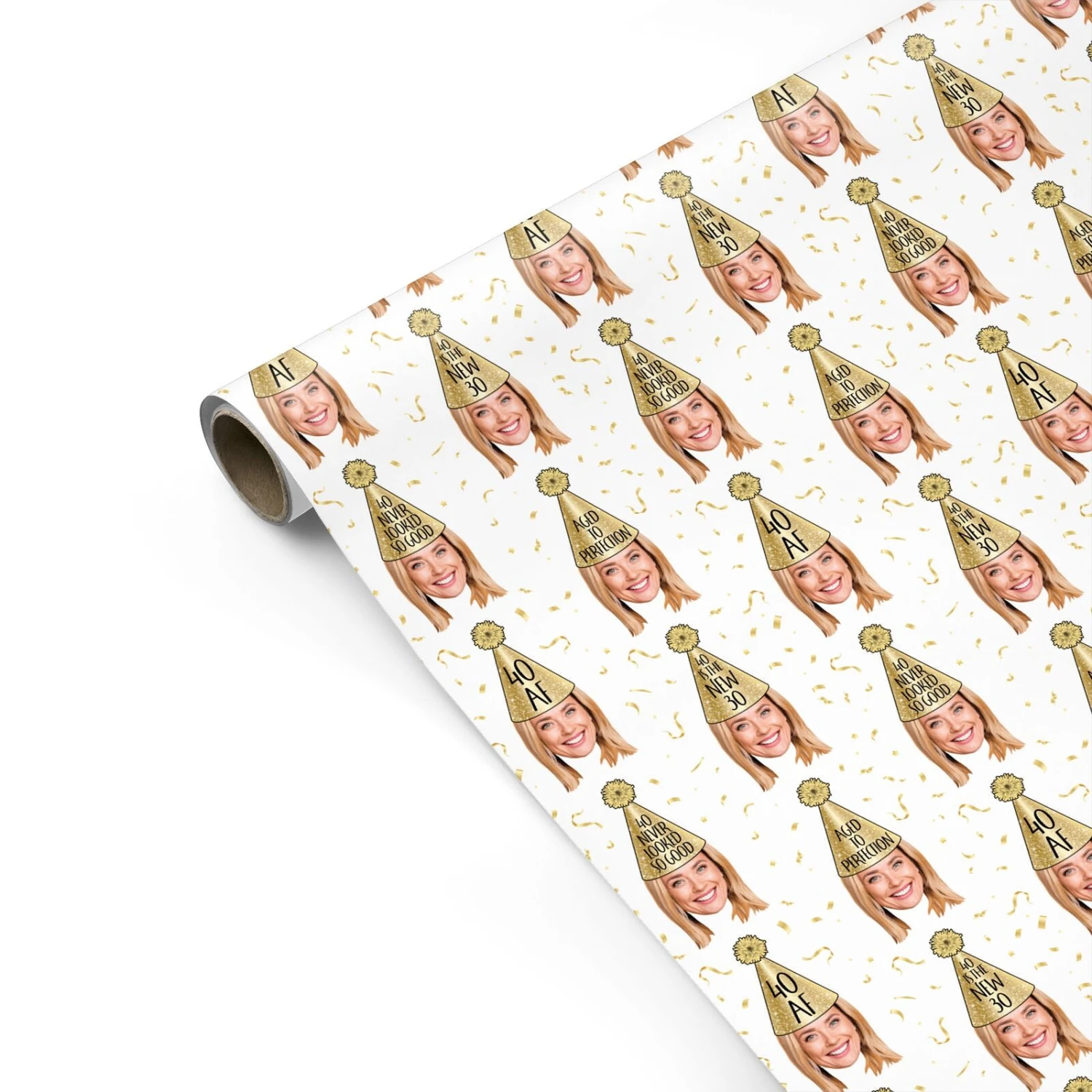 Personalised 40th Birthday Photo Wrapping Paper - Image 2