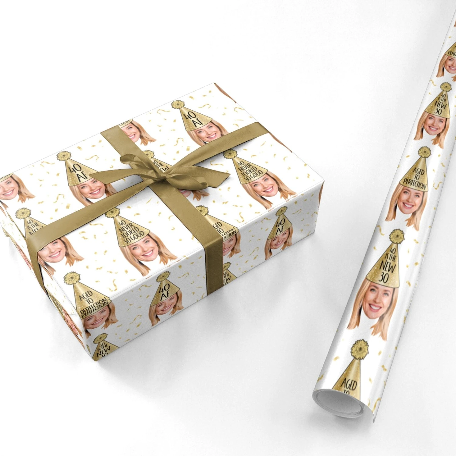 Personalised 40th Birthday Photo Wrapping Paper - Image 3
