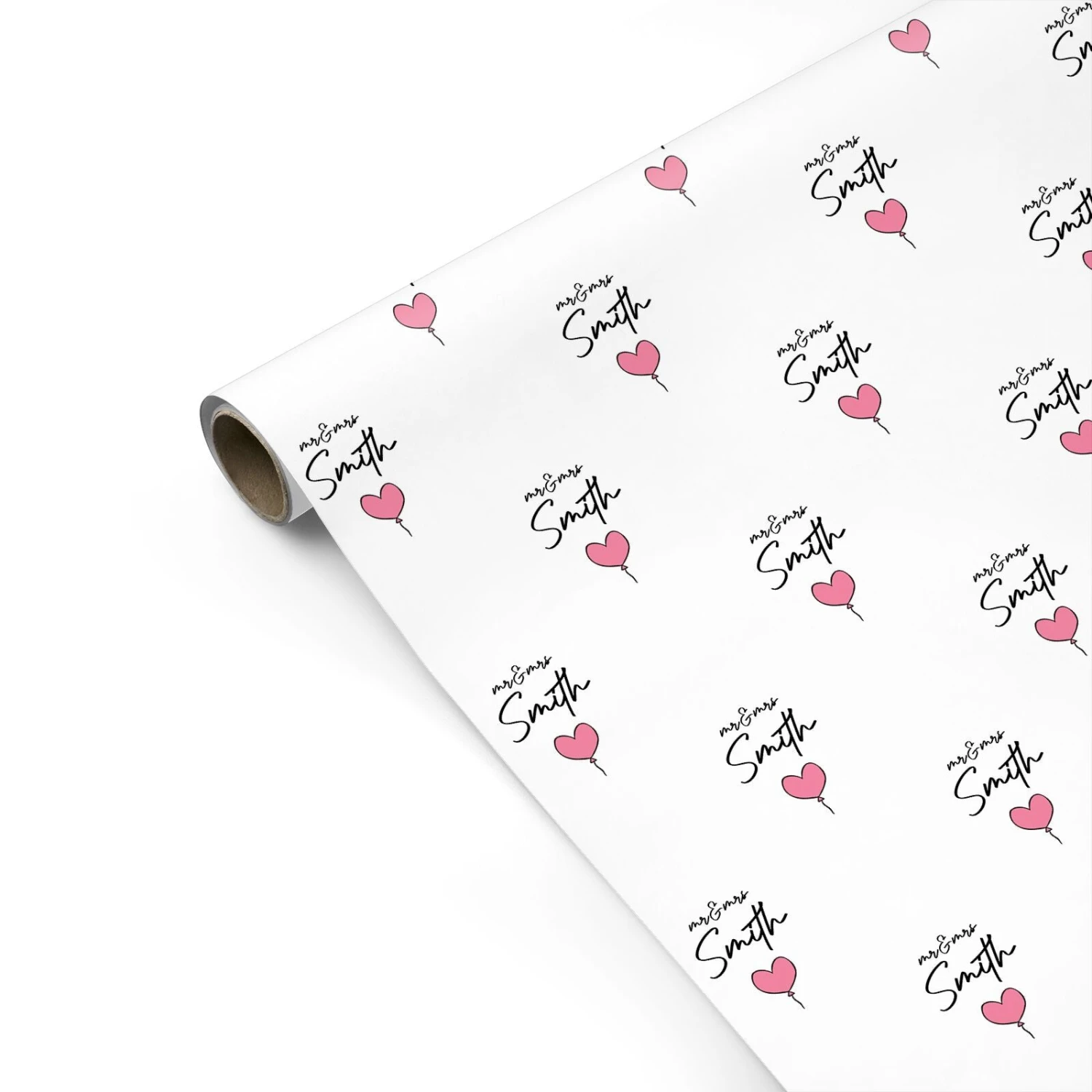 Personalised Anniversary Heart Balloons Wrapping Paper - Image 2