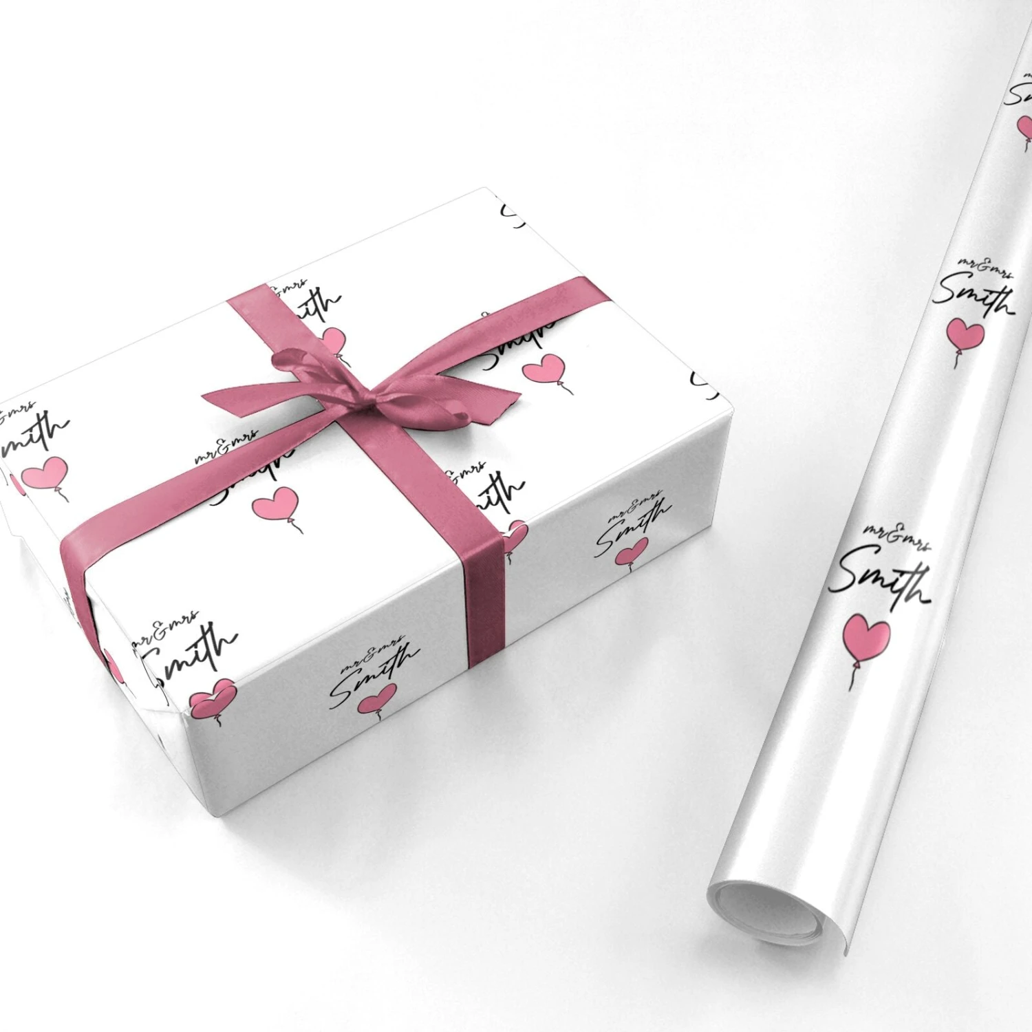 Personalised Anniversary Heart Balloons Wrapping Paper - Image 3