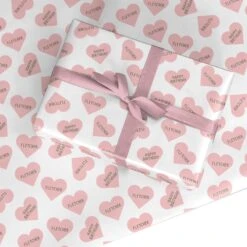 Personalised Birthday Hearts Wrapping Paper