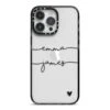 Personalised Black Couples Two Names Heart Apple IPhone Case -Wrap & Case Store Personalised Black Couples Two Names Heart iPhone 14 Pro Max Black Impact Case on Silver phone