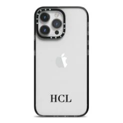 Personalised Black Initials Bottom Clear Custom Apple IPhone Case