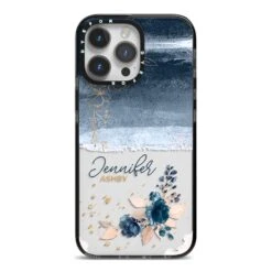 Personalised Blue Pink Watercolour IPhone Case