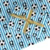 Personalised Blue White Football Birthday Wrapping Paper -Wrap & Case Store Personalised Blue White Football Birthday Custom Wrapping Paper