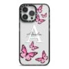Personalised Butterfly IPhone Case -Wrap & Case Store Personalised Butterfly iPhone 14 Pro Max Black Impact Case on Silver phone