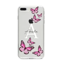 Personalised Butterfly IPhone Case -Wrap & Case Store Personalised Butterfly iPhone 8 Plus Bumper Case on Silver iPhone
