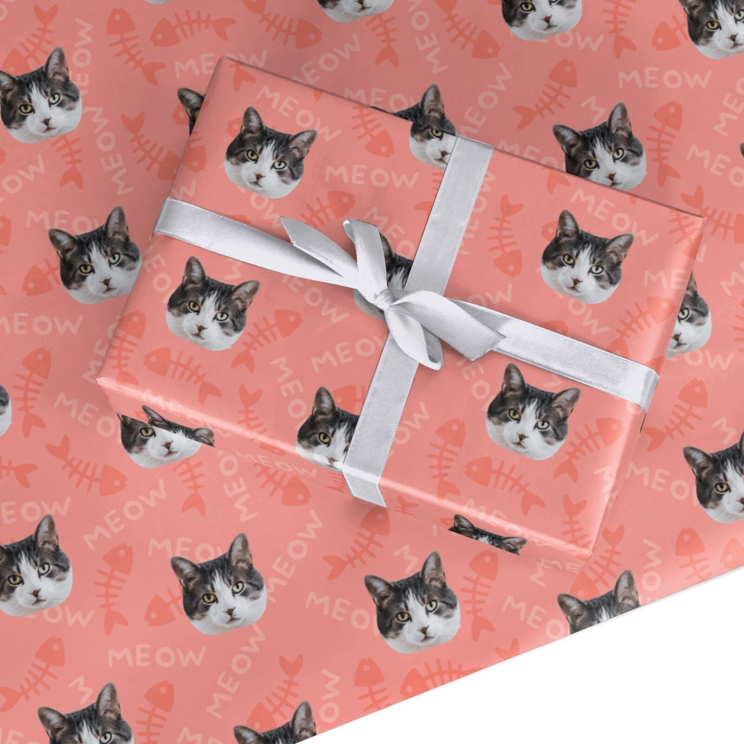 Personalised Cat Photo Face Wrapping Paper