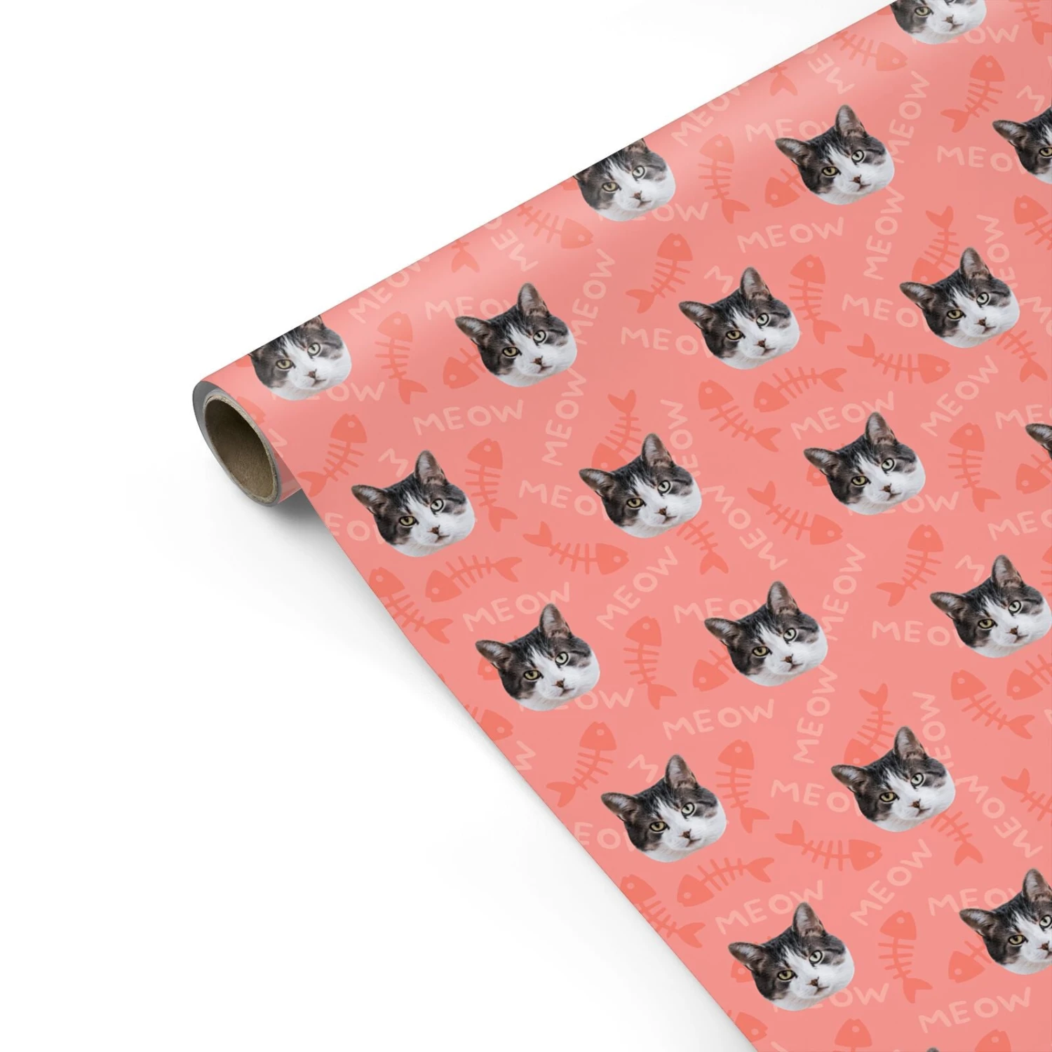 Personalised Cat Photo Face Wrapping Paper - Image 2