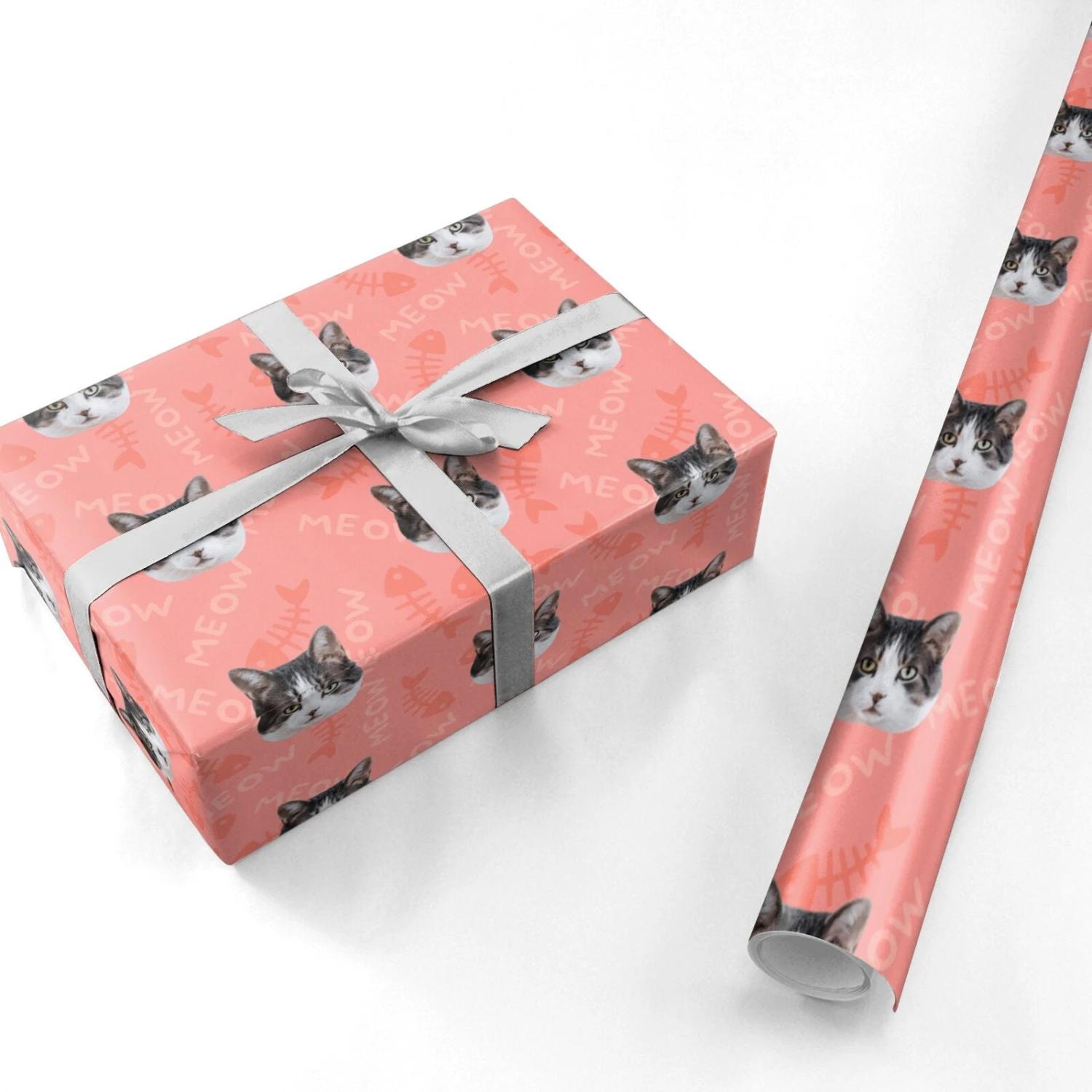 Personalised Cat Photo Face Wrapping Paper - Image 3