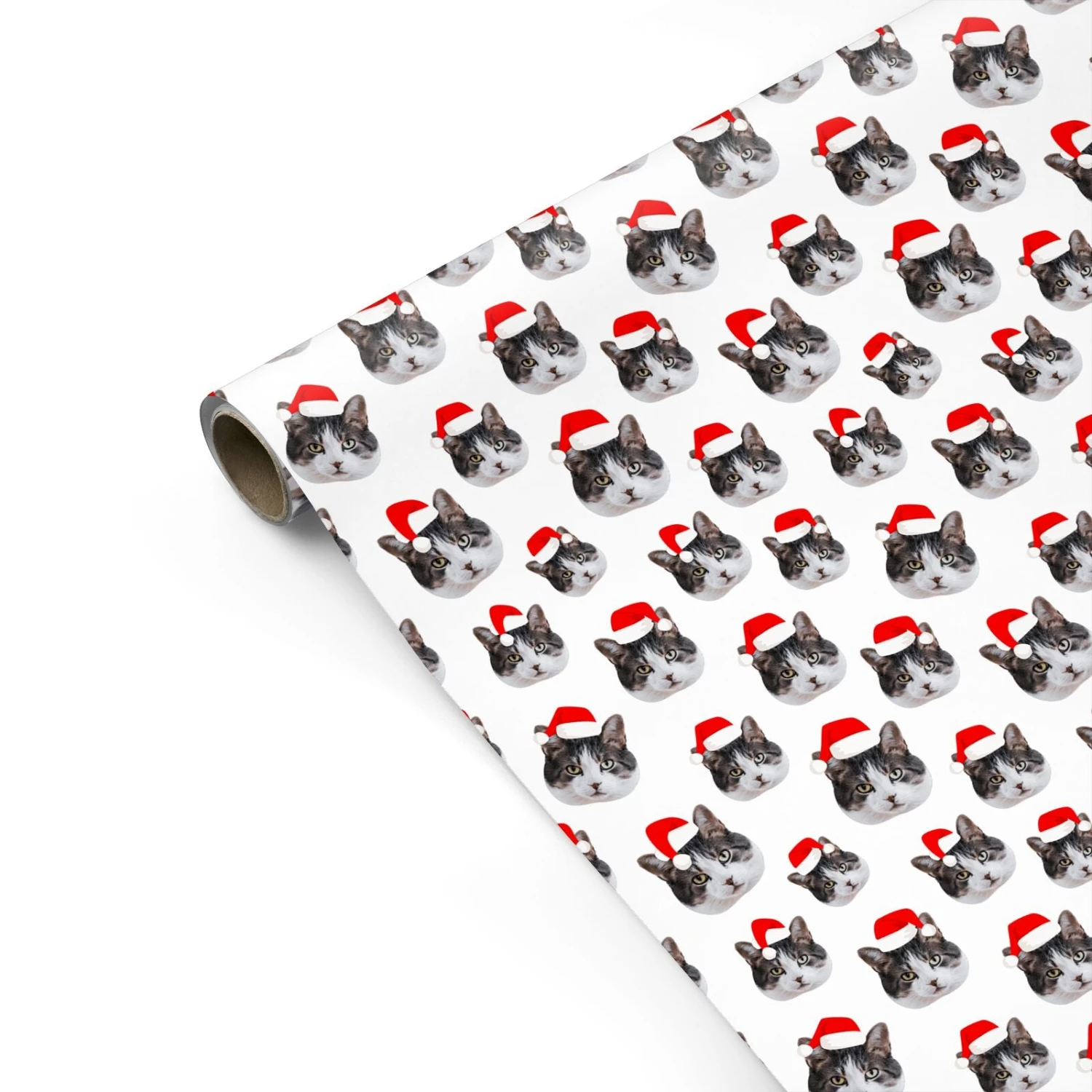 Personalised Cat Santa Hat Wrapping Paper - Image 2